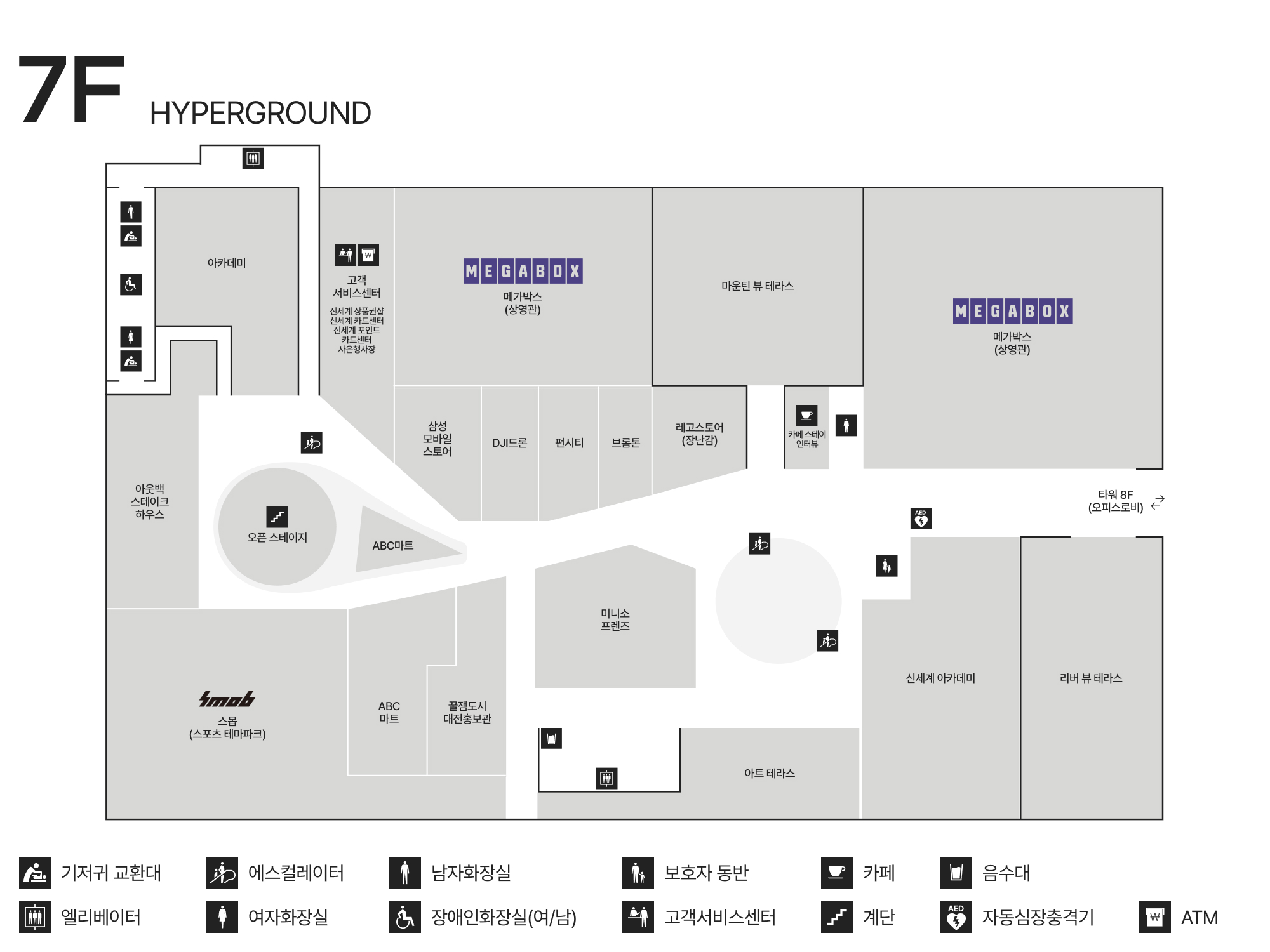 7F HYPERGROUND 안내도 